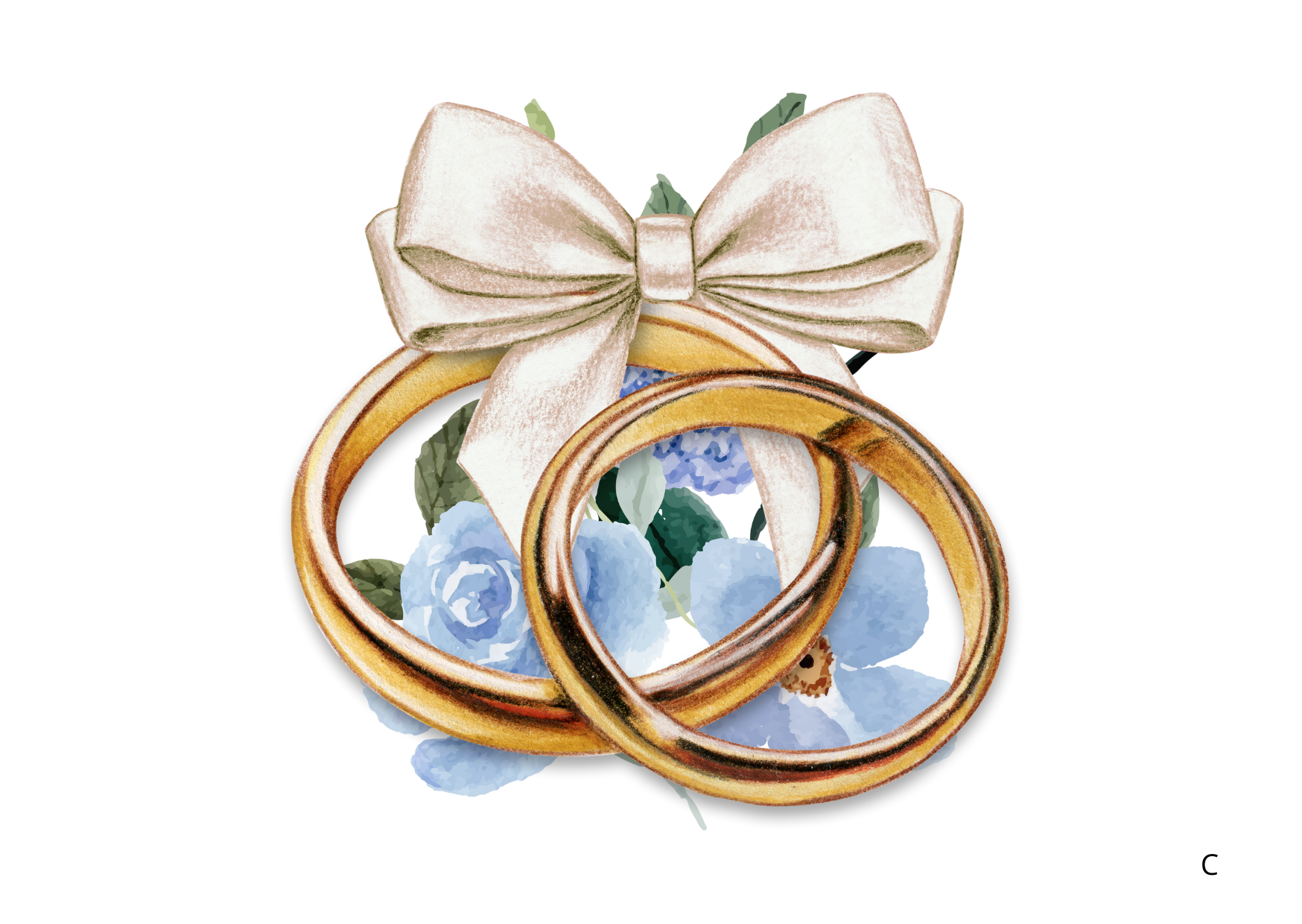 Blanc Jaune Fleurs Carte De Voeux De Mariage (1).png