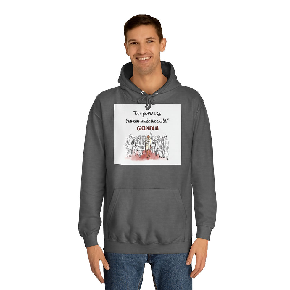 Thumbnail: Unisex College Hoodie - 'Gandhi'