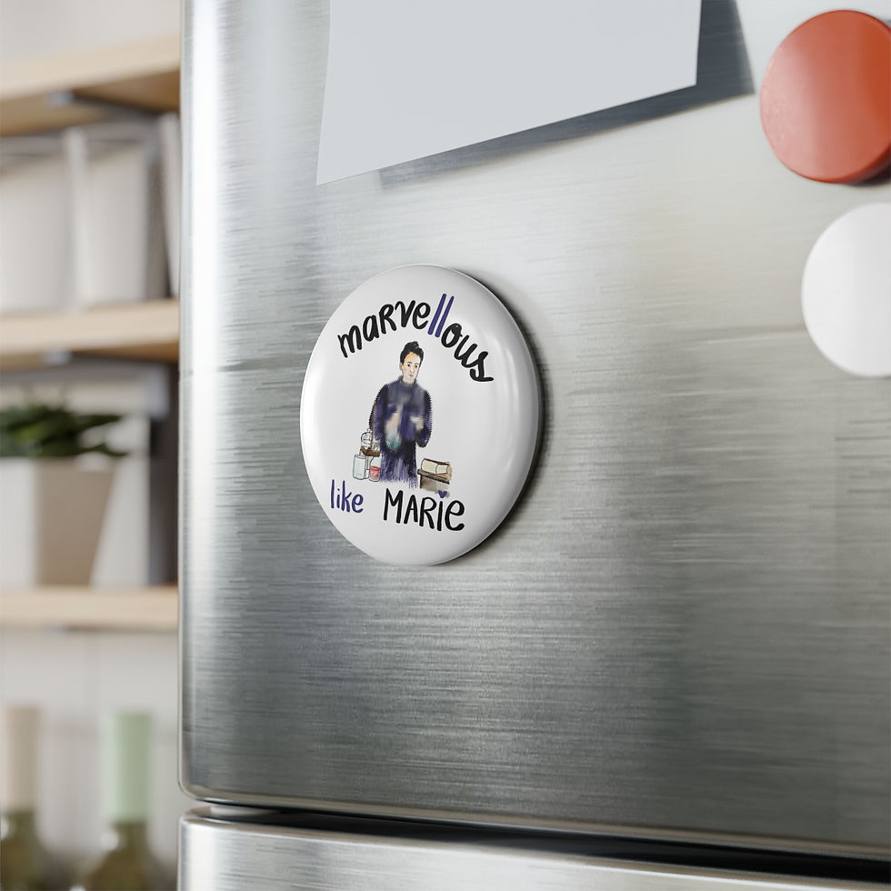 Thumbnail: 'Marie Curie' Button Magnet, Round (1 & 10 pcs)