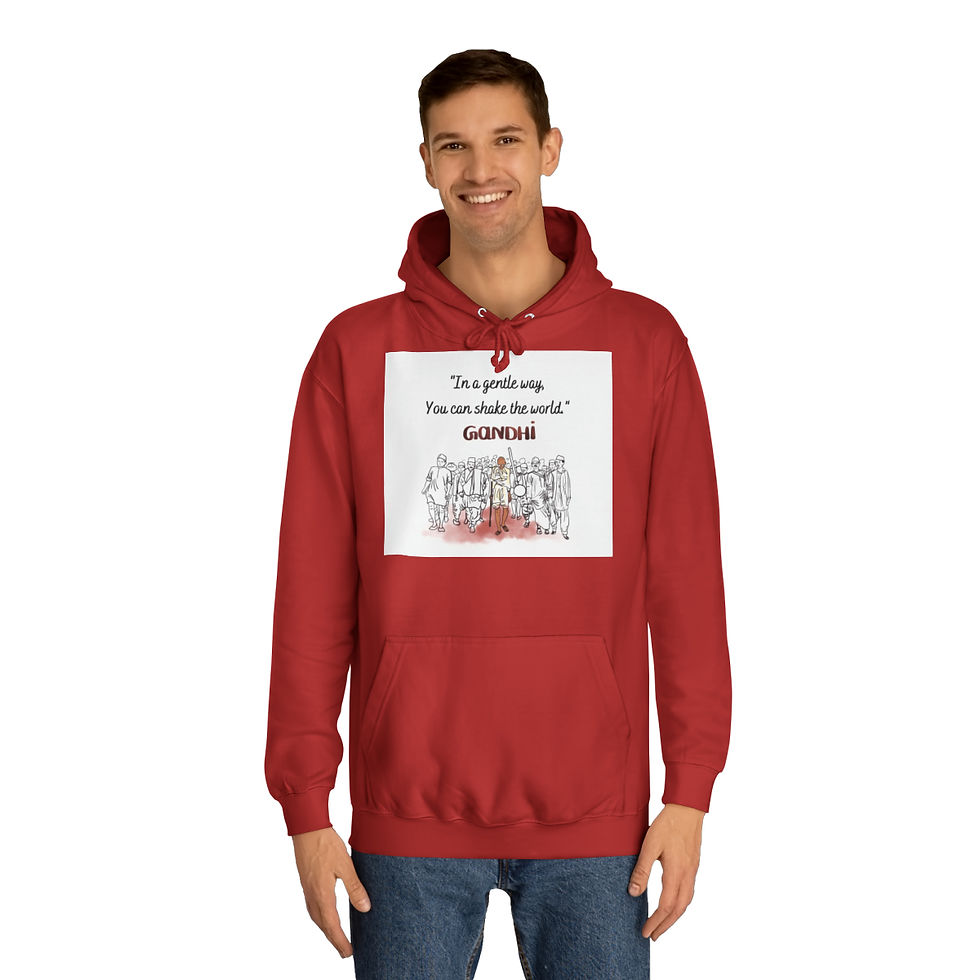 Thumbnail: Unisex College Hoodie - 'Gandhi'