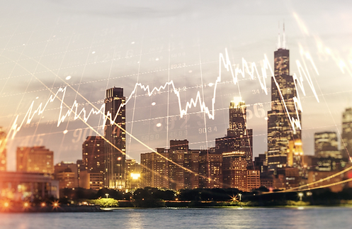 abstract-virtual-financial-graph-hologram-chicago-cityscape-background-financial-trading-c