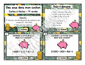Cartes à tâches - Des sous dans mon cochon - Décomposition de nombres