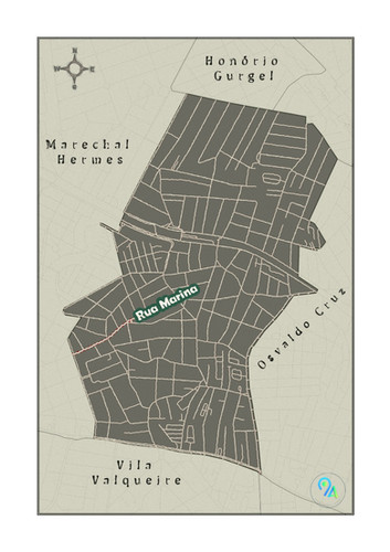 Mapa-Quadro de Bento Ribeiro (RJ) - Brasil | Mapas-Quadros