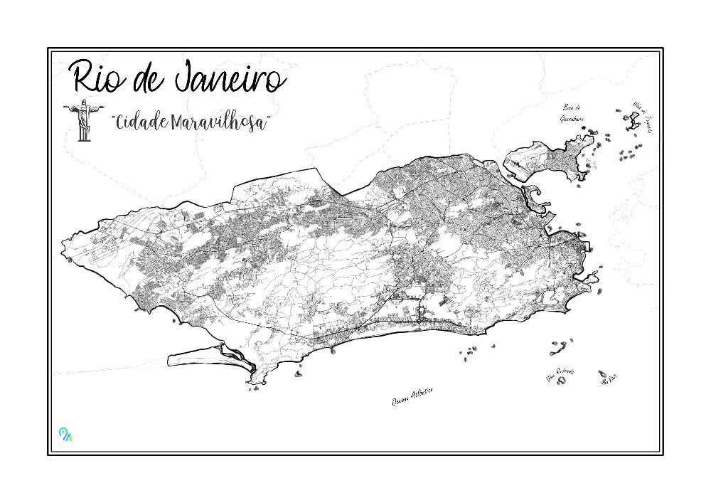 Mapa-Quadro do Rio de Janeiro (RJ) - Brasil