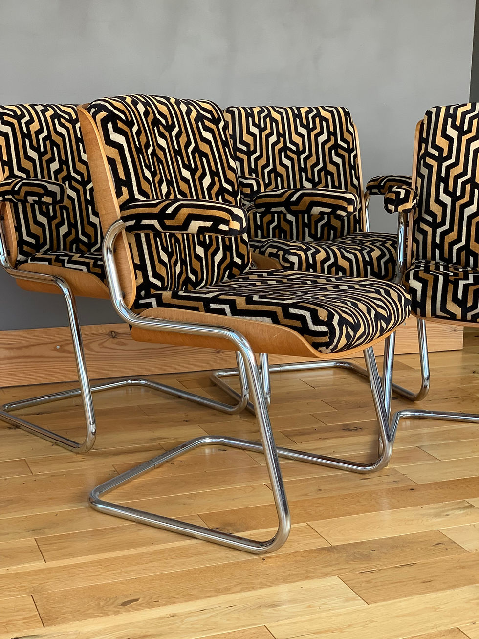 Thumbnail: Set of 4 1960s Vintage Karl Dittert for Martin Stoll dining chairs 