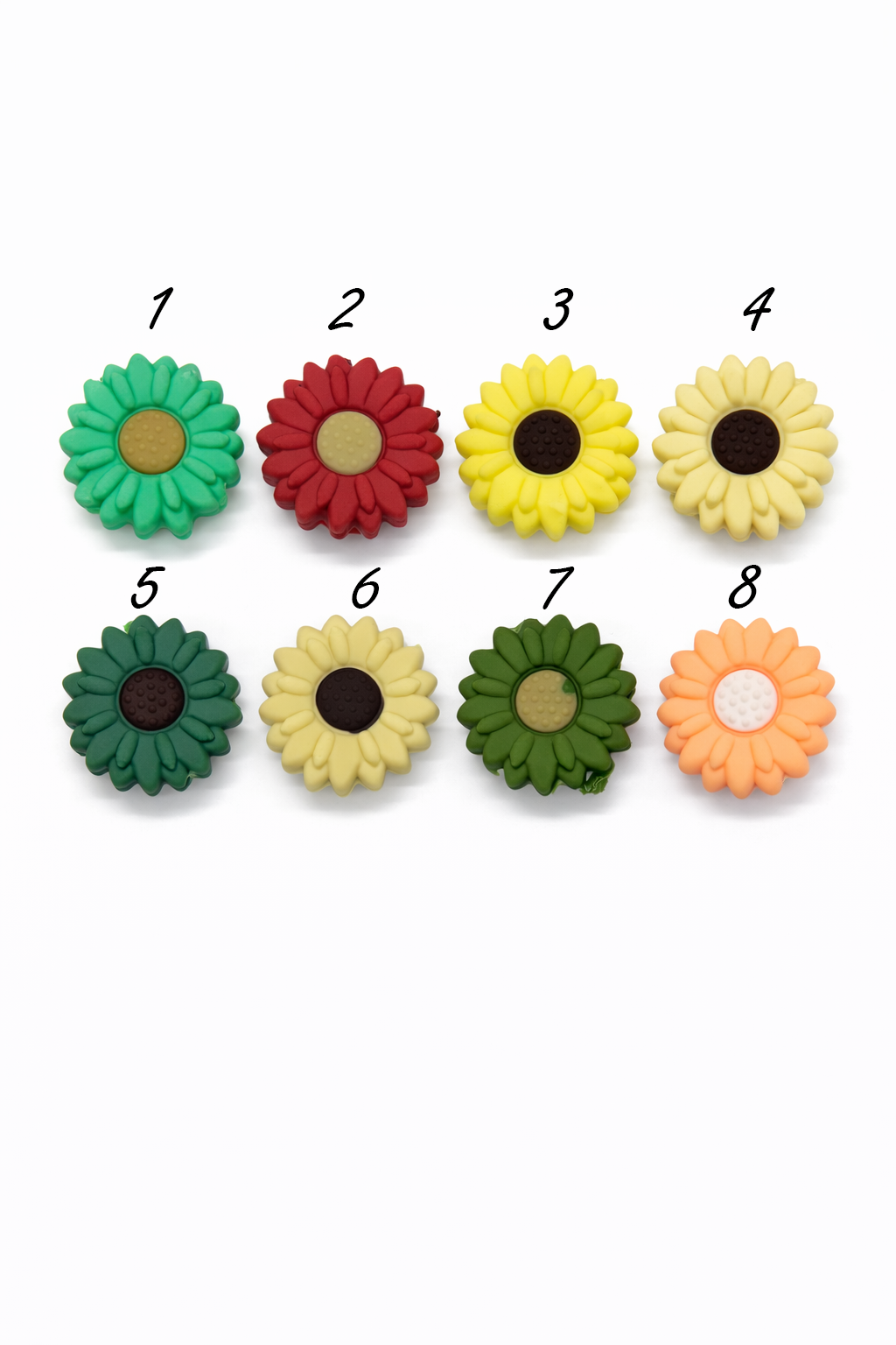 Fopspeenketting met 2 kleurig bloem figuurtje