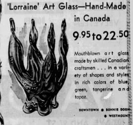 Lorraine Glass Industry Olive Curled Four Point