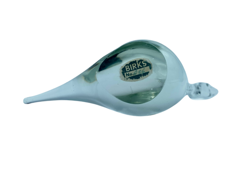 Canard en verre Chalet étiqueté avec étiquette Birks