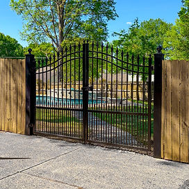 metal gate leading to a pool