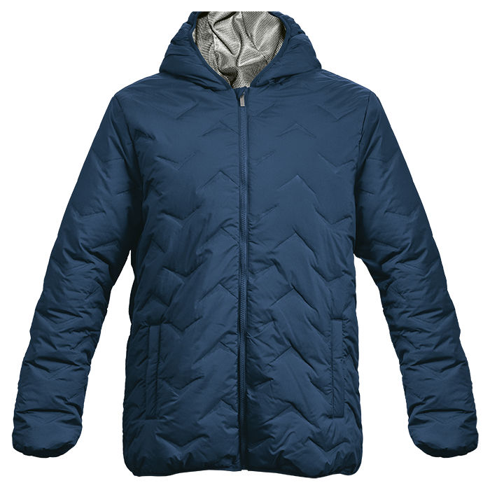 Thumbnail: Mens Mock-Quilt Hooded Puffer