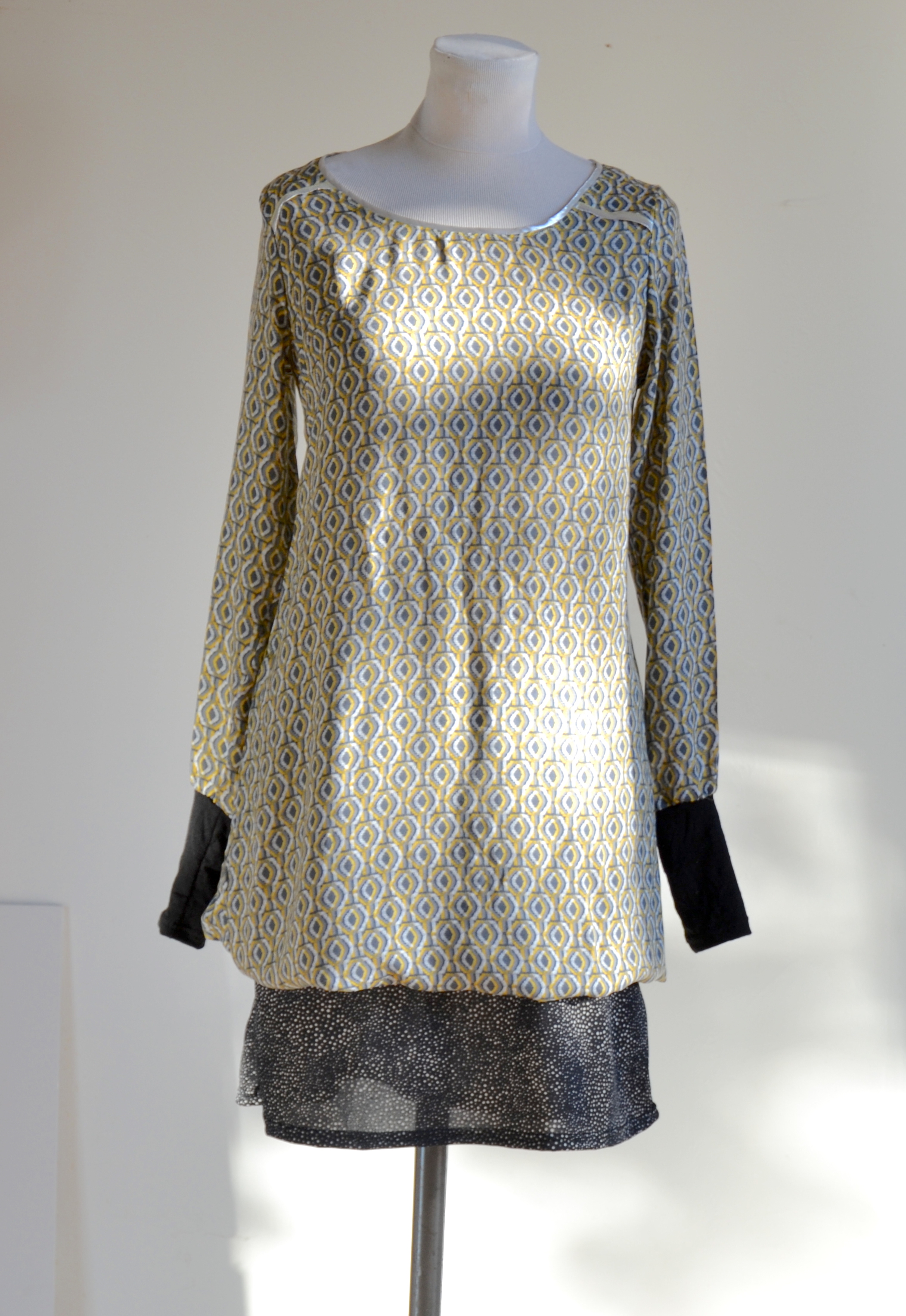 Robe biais argenté