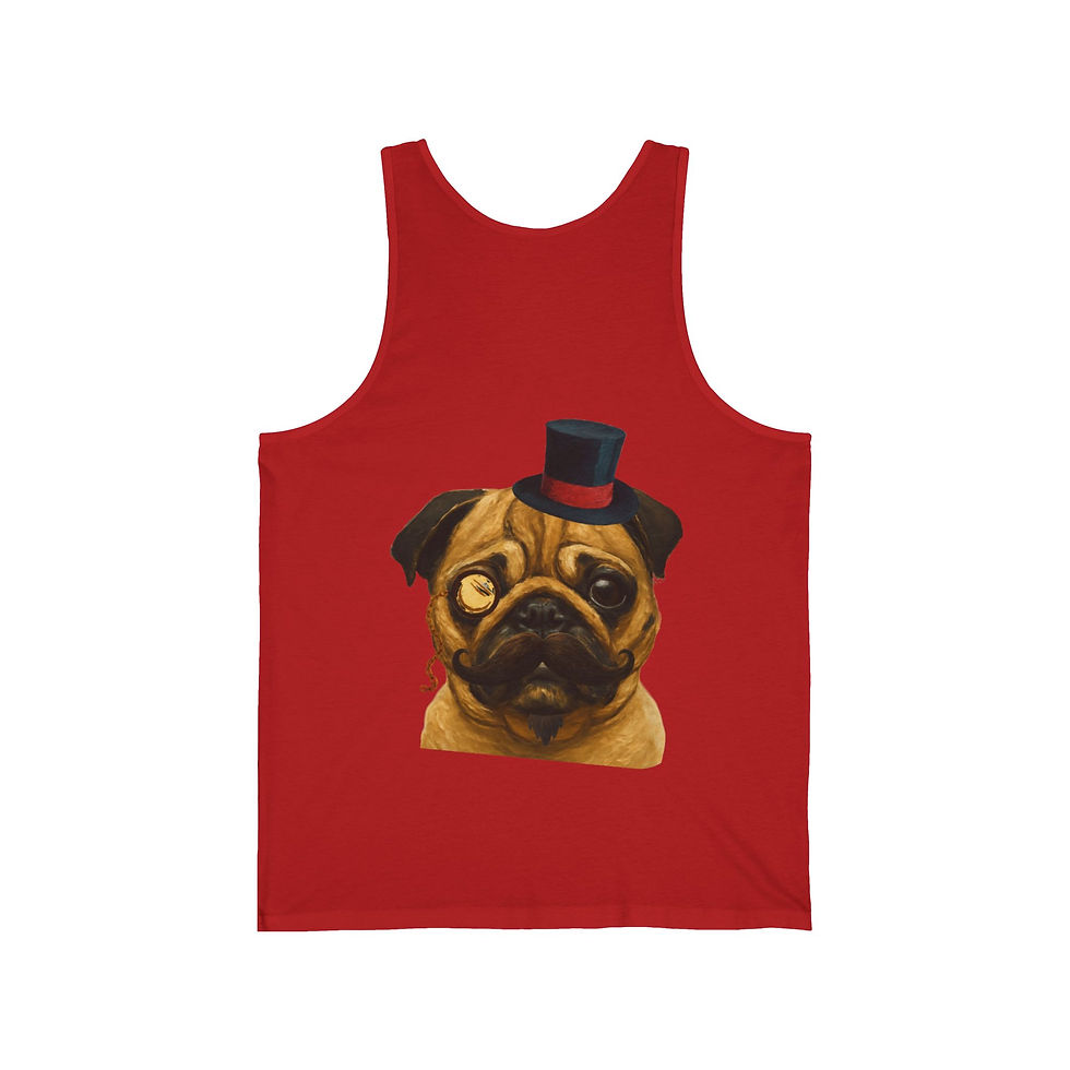 Thumbnail: Posh Pug Tank Top | Pug Portrait Dog Lover Tank
