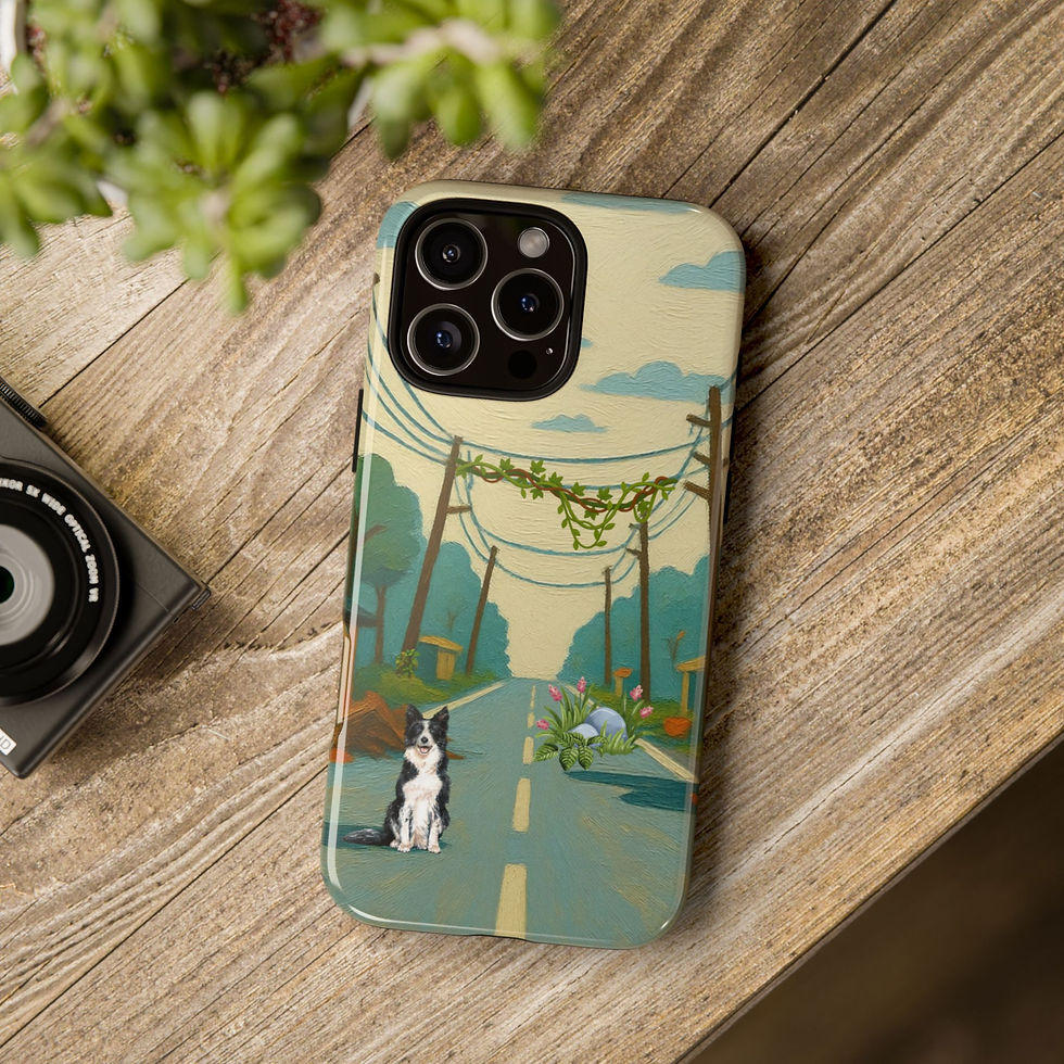 Thumbnail: Dog on Road Phone Case | Artistic Phone Cover for iPhone Samsung Google