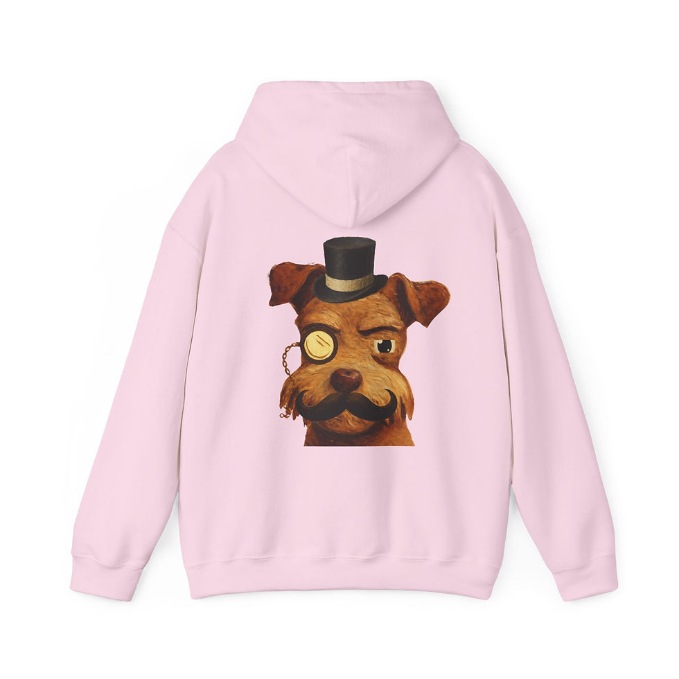Thumbnail: Steampunk Dog Portrait Hoodie | Monocle Top Hat Terrier Sweatshirt
