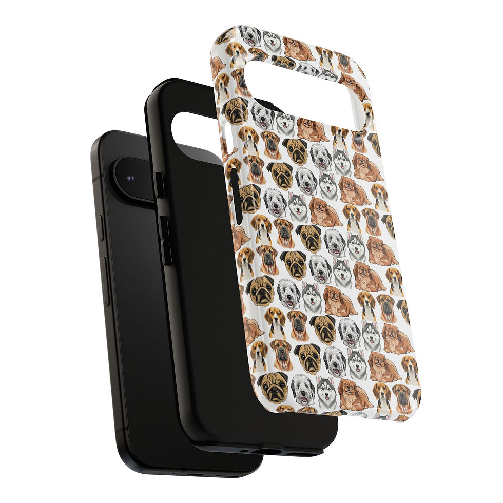 Thumbnail: Dog Breed Pattern Phone Case — Cute Paws All-Over Print Tough Case