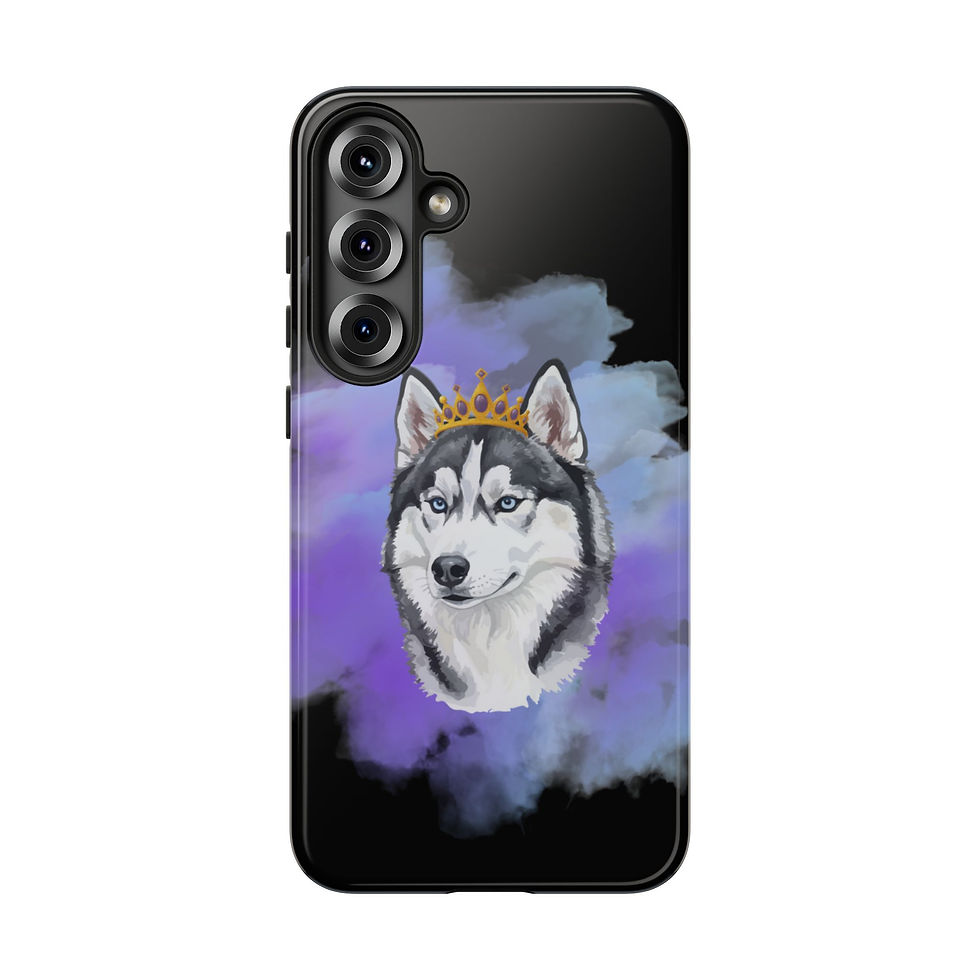 Thumbnail: Husky Wearing Crown phone case | Protective Tough Case, Watercolour Background