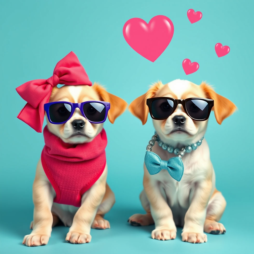 puppies in accessories