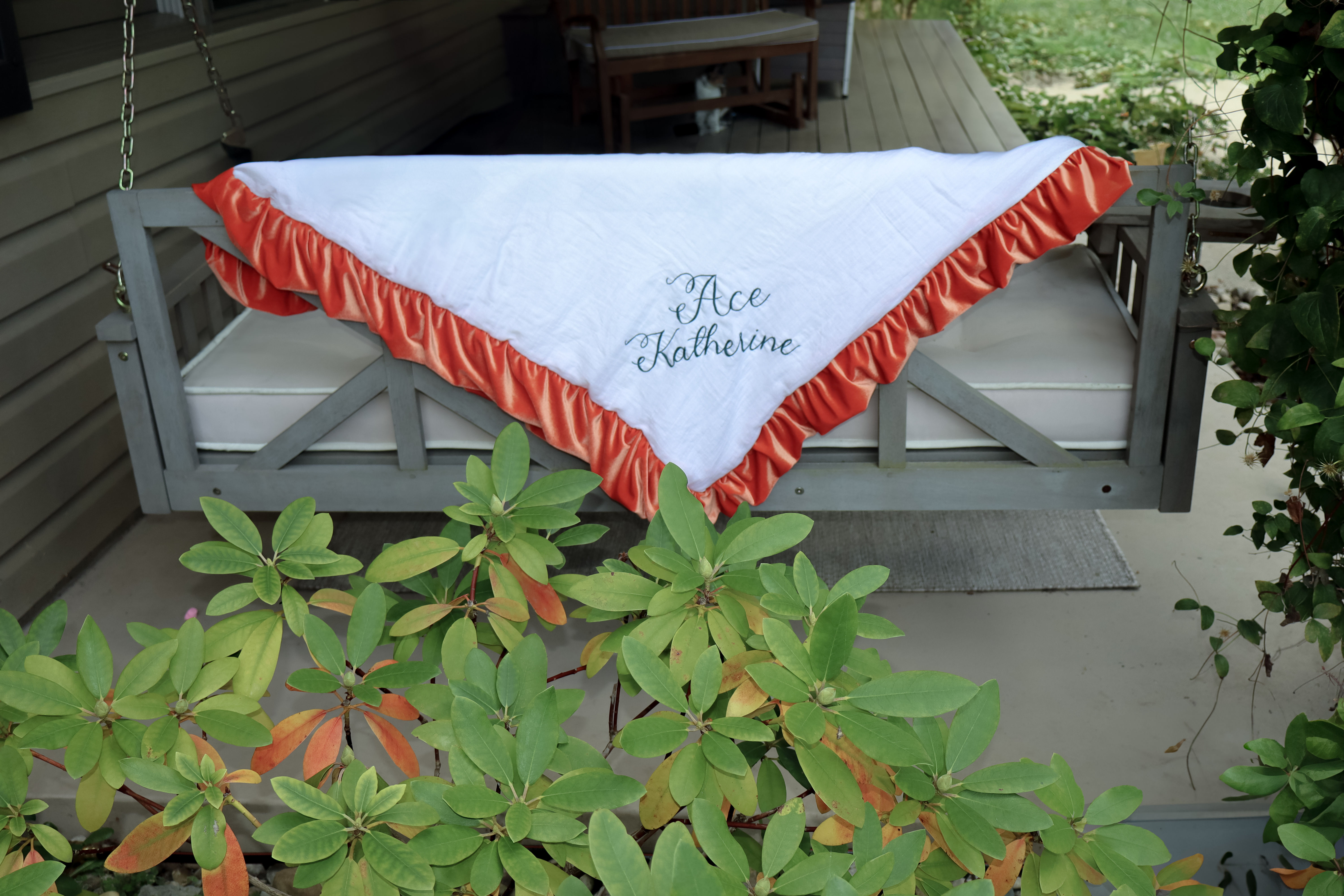 Muslin Velvet Burnt Orange Blanket - Personalized