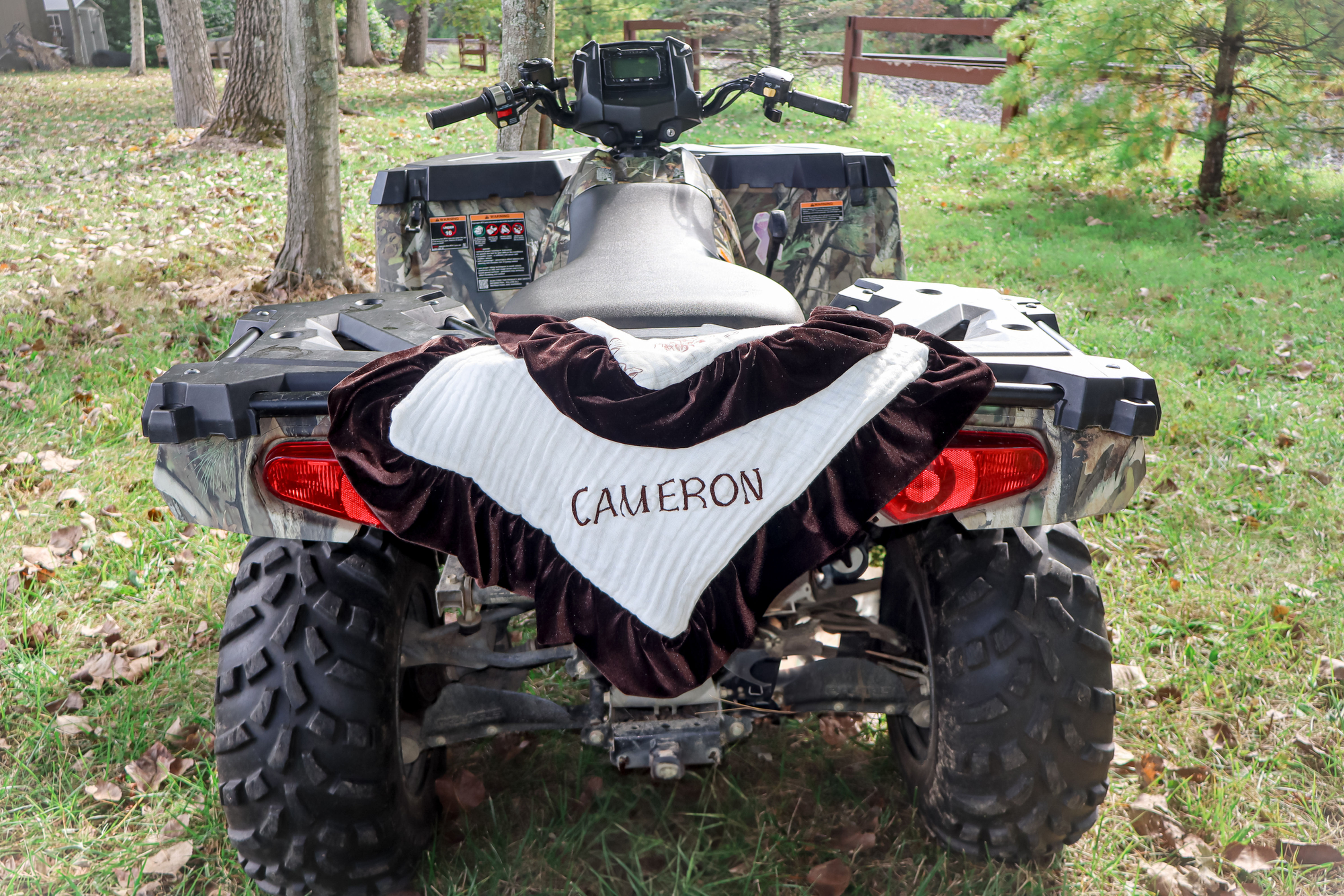 Muslin Velvet Chocolate Blanket - Personalized