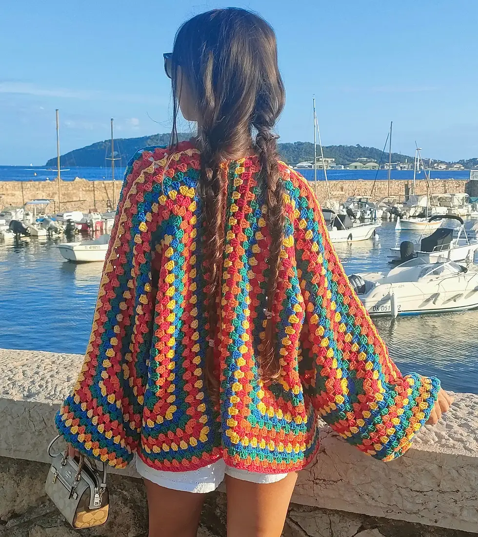 Miniature : Gilet en crochet de dos
