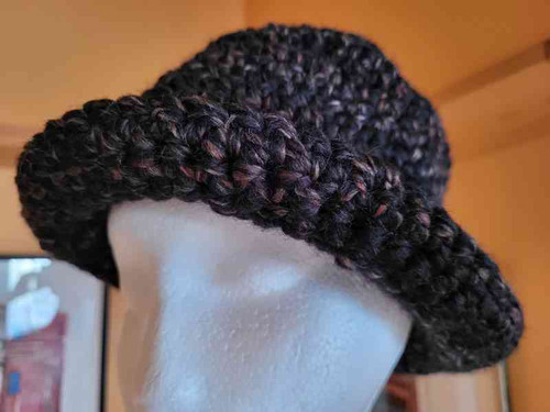Chapeau Tweed Pure Laine Fait Main Donegal David Hanna Sons - Taille 7 1/8 Gris Vintage