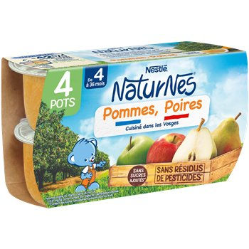 NaturNes Nestlé - Pommes Poires dès 4/6 mois - 4x130g
