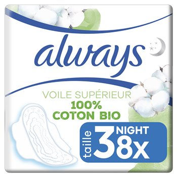 Serviettes hygiéniques Always Cotton Protection - Night - x8