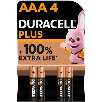 Piles alcalines Duracell Plus AAA 1,5V LR03 MN2400 - x4