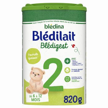 Lait en poudre 2e âge Blédilait Bébé 6-12 mois - 820g