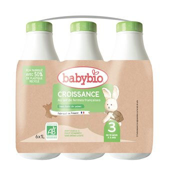 Lait de croissance Bio BabyBio 6x1L