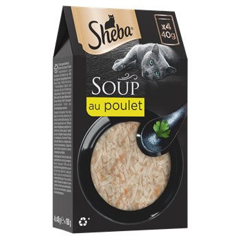 Sachet fraicheur chat Sheba Soupe filets de poulet - 4x40g