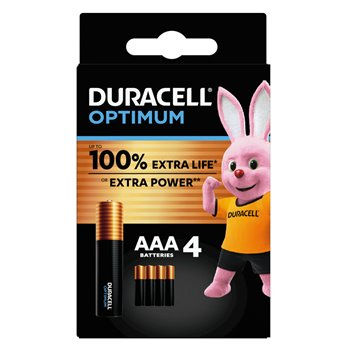 Piles alcalines Duracell MN2400 Optimum AAA/LR03 1,5V - x4