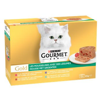 Mousselines légumes Gourmet Pour chat - Gold - 12x85g