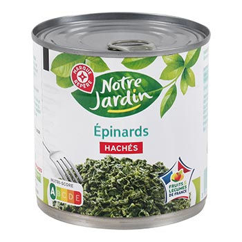 Epinards hâchés Notre Jardin 395g