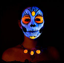 Neon Sugar Skull Face Paint