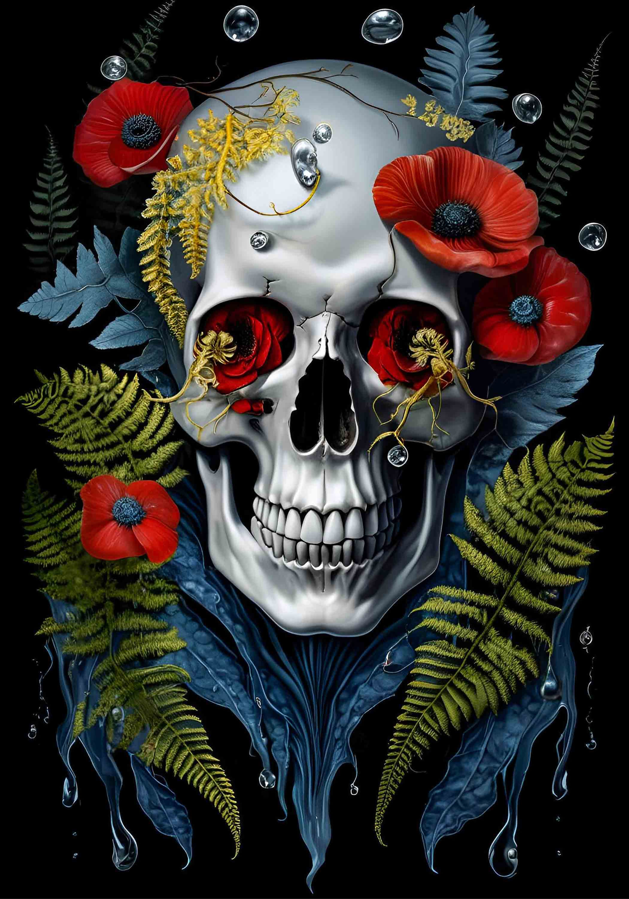 Photo image tête de mort IA