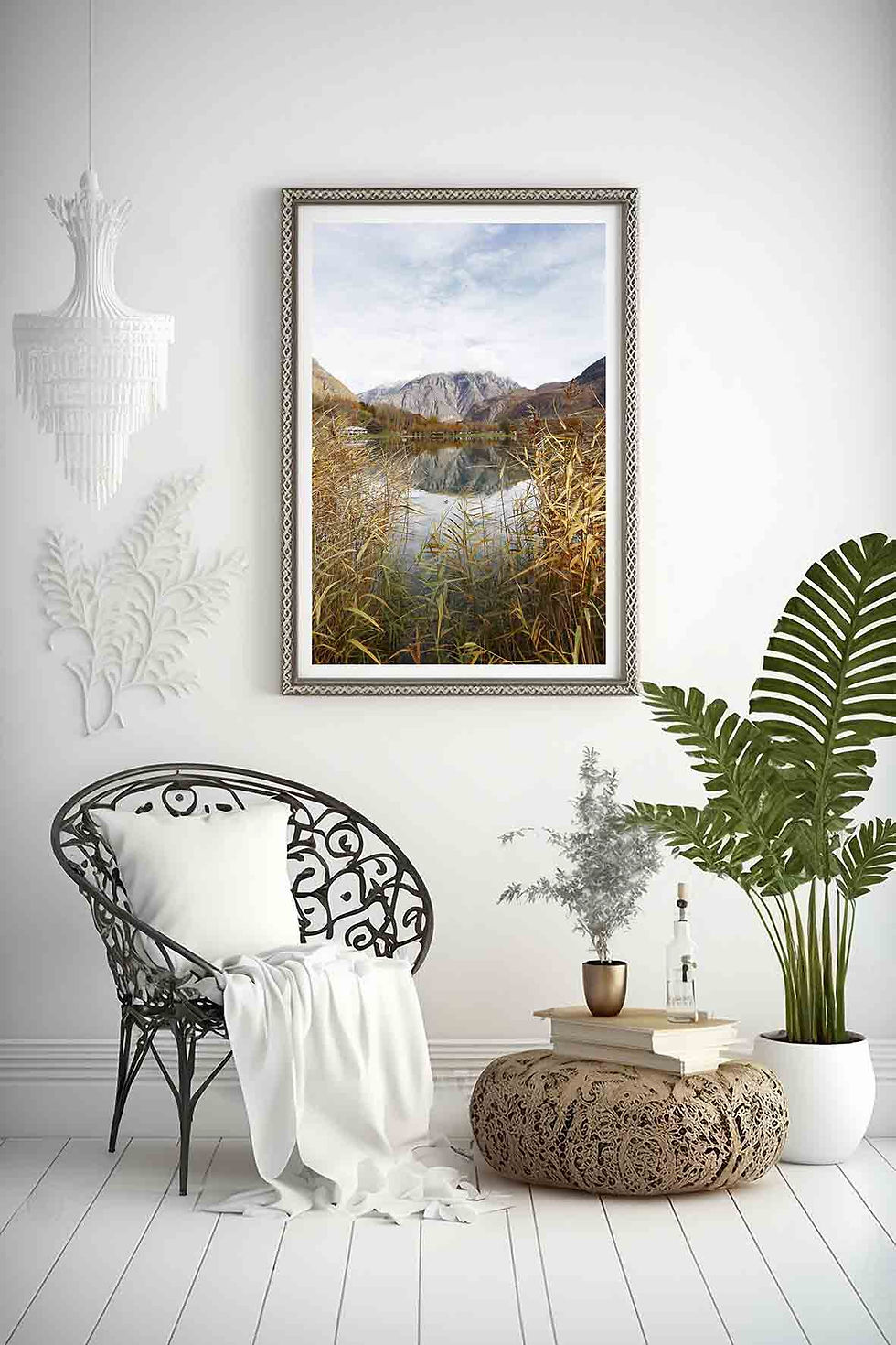 photo encadrée  lac de valbonnais en automne - déco boho
