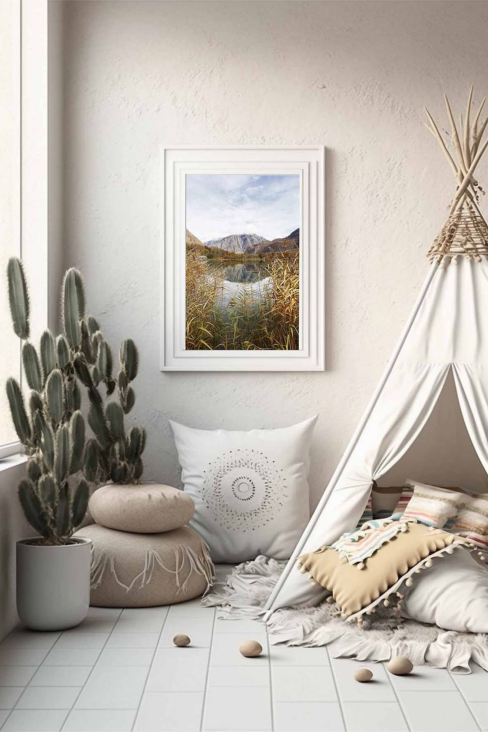 Miniature : cadre et photo de montagne décoration intérieur boho