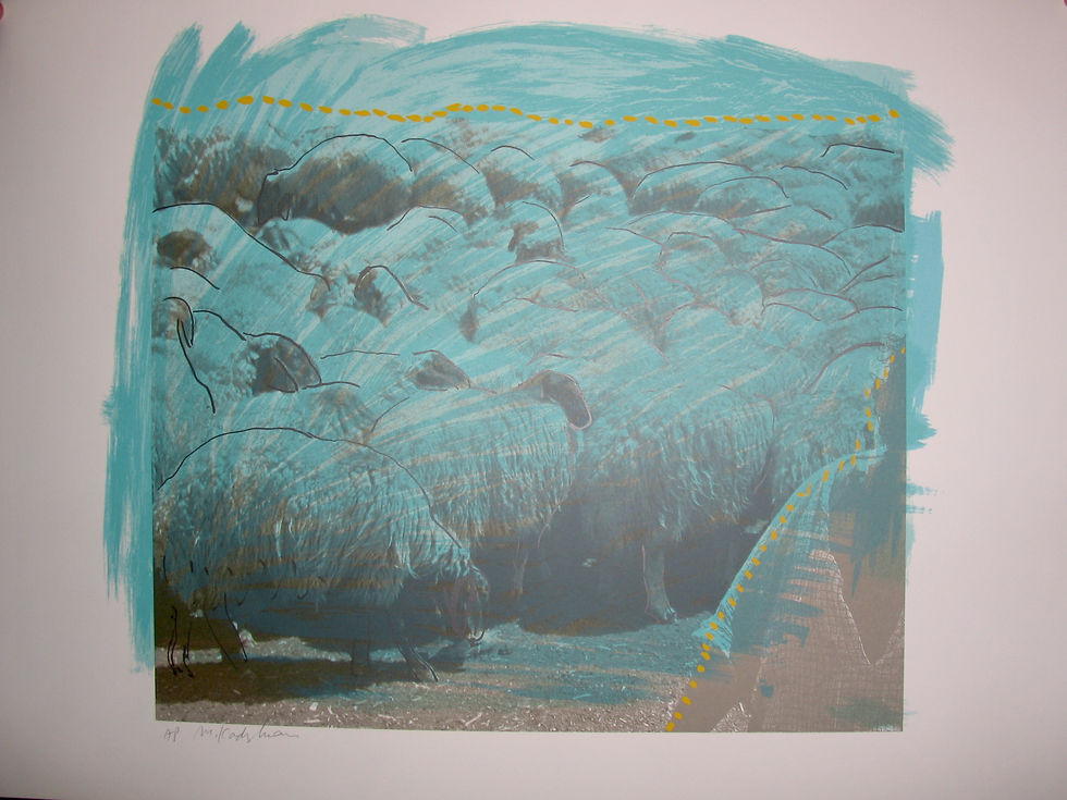 Herd of Blue Sheep Menashe Kadishman