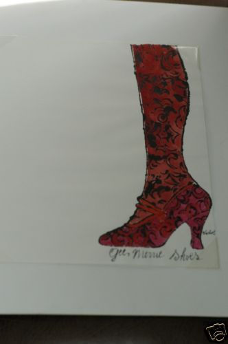 ANDY WARHOL "Gee Merries Shoes" 1956 signed
