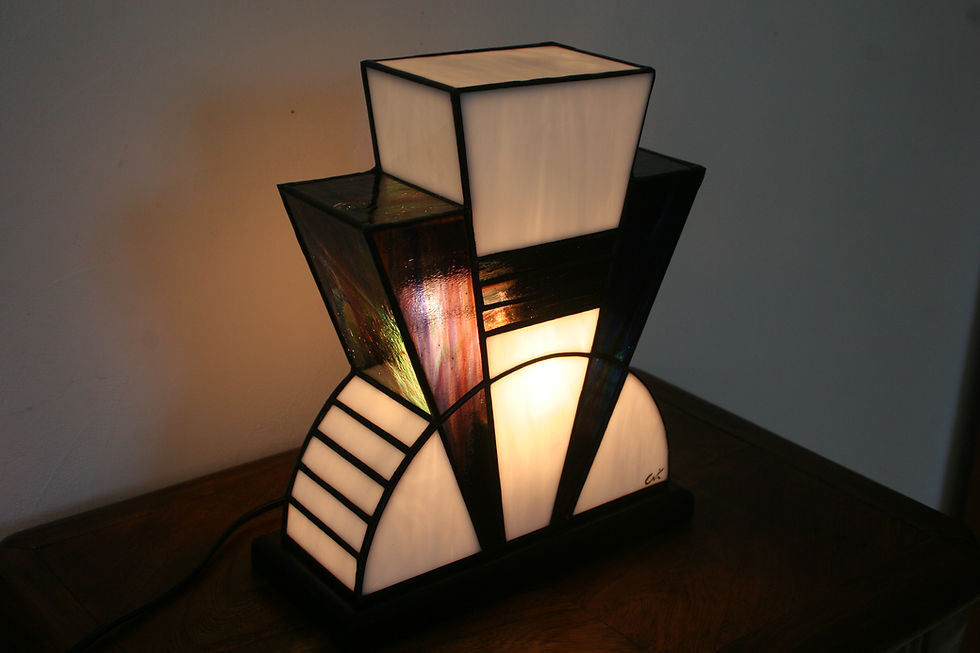Lampe Art Déco Vitrail Tiffany "1926" Améthyste