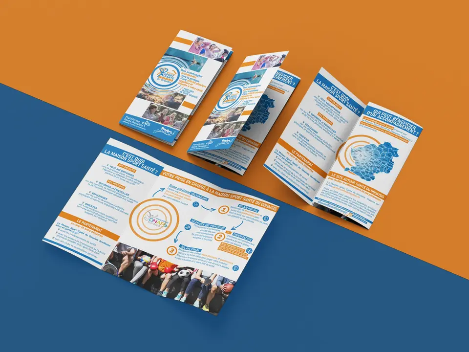 Dépliant 2 plis / 3 volets pour un service d'une association à Douai