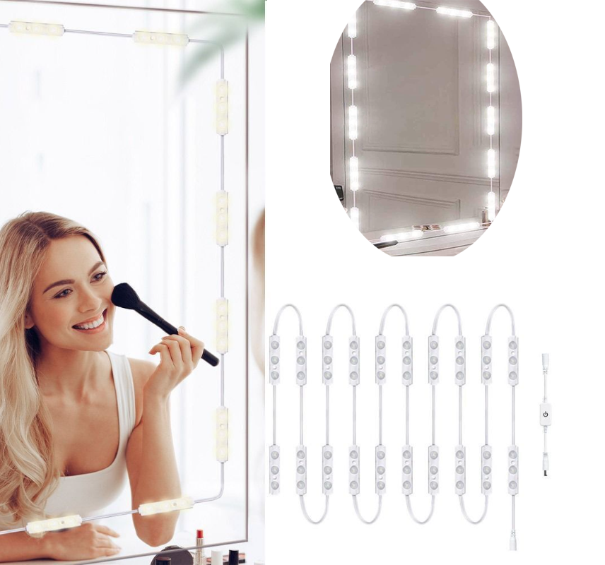 Make Up Mirror Lights 60 LED Lamps Kit Vanity Cosmetic Light Touch Sense Control