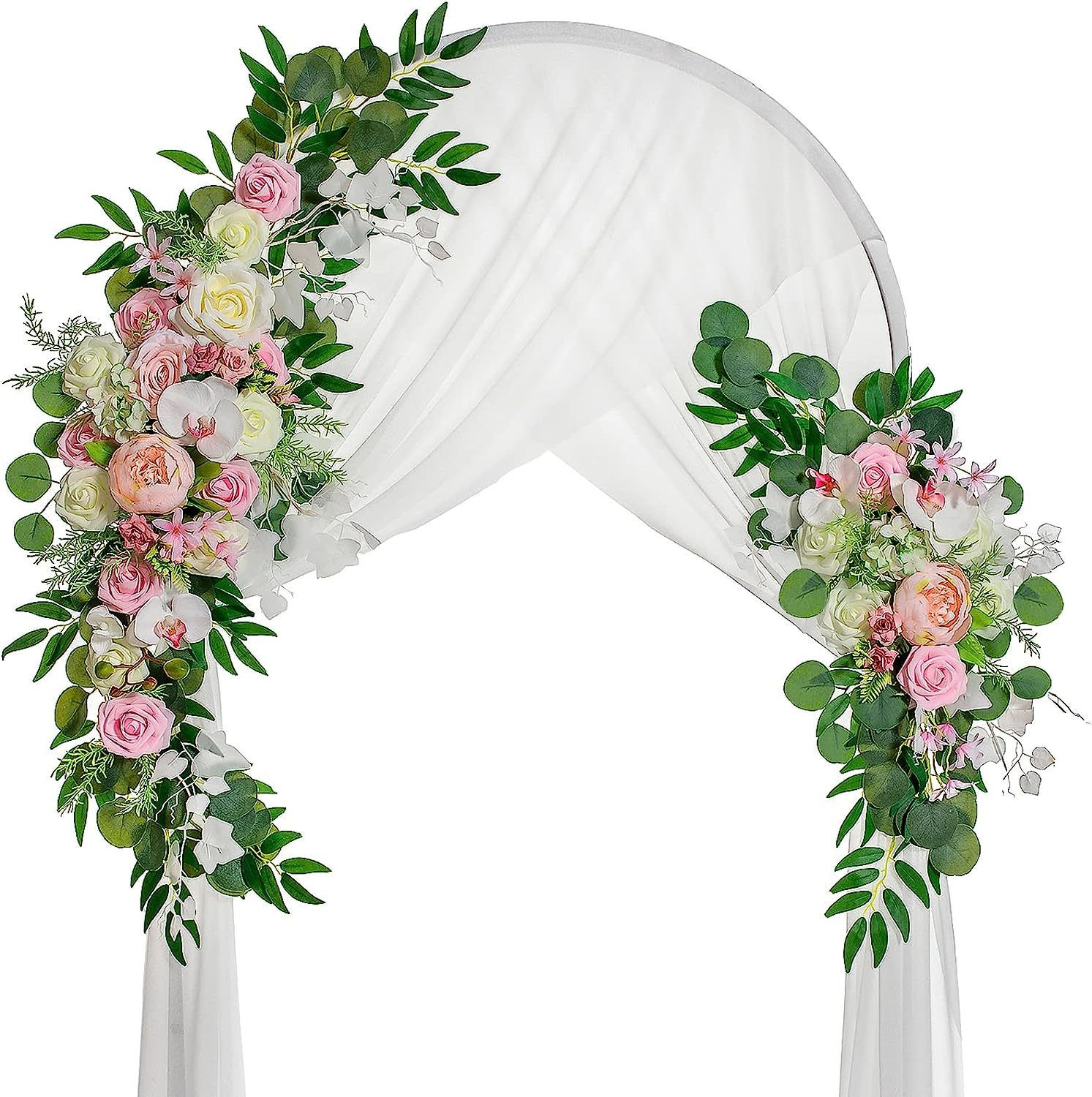2 Pack Wedding Arch Flowers, Artificial Flowers for Decoration Pink