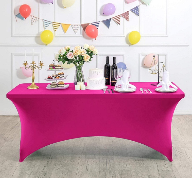 Thumbnail: 6FT Spandex Table Cover – Fitted Stretch Tablecloth for Events & Banquets