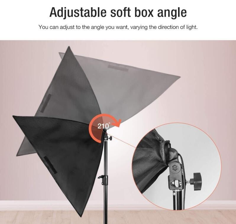 Thumbnail: 2-Pack Softbox Lighting Kit with 135W LED Bulbs, Stands & Carrying Bags