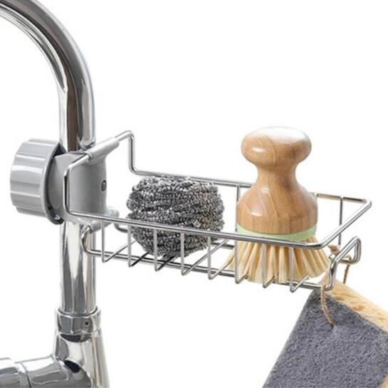 Bathroom Kitchen Dishcloth Clip Shelf Drain Dry Towel Organizer