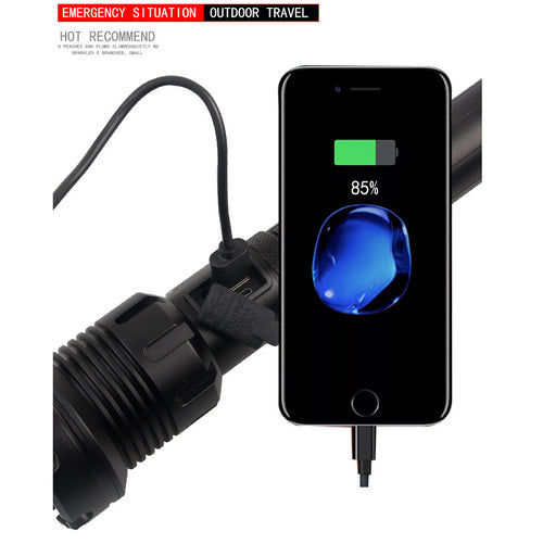 Thumbnail: LED Torch Rechargeable High Lumens Flashlight with two 26650 Batteries