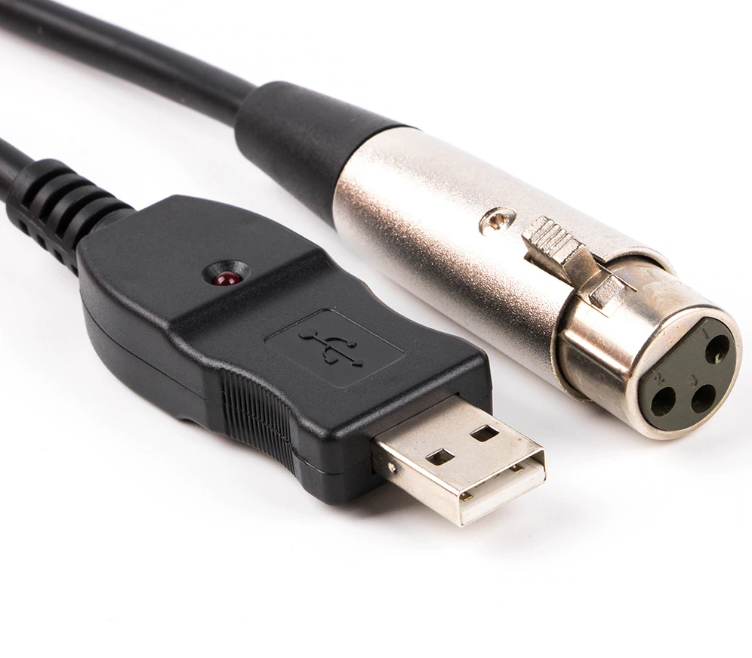 USB Male to 3PIN XLR Female Mic Microphone Converter Cable Studio Audio Cable