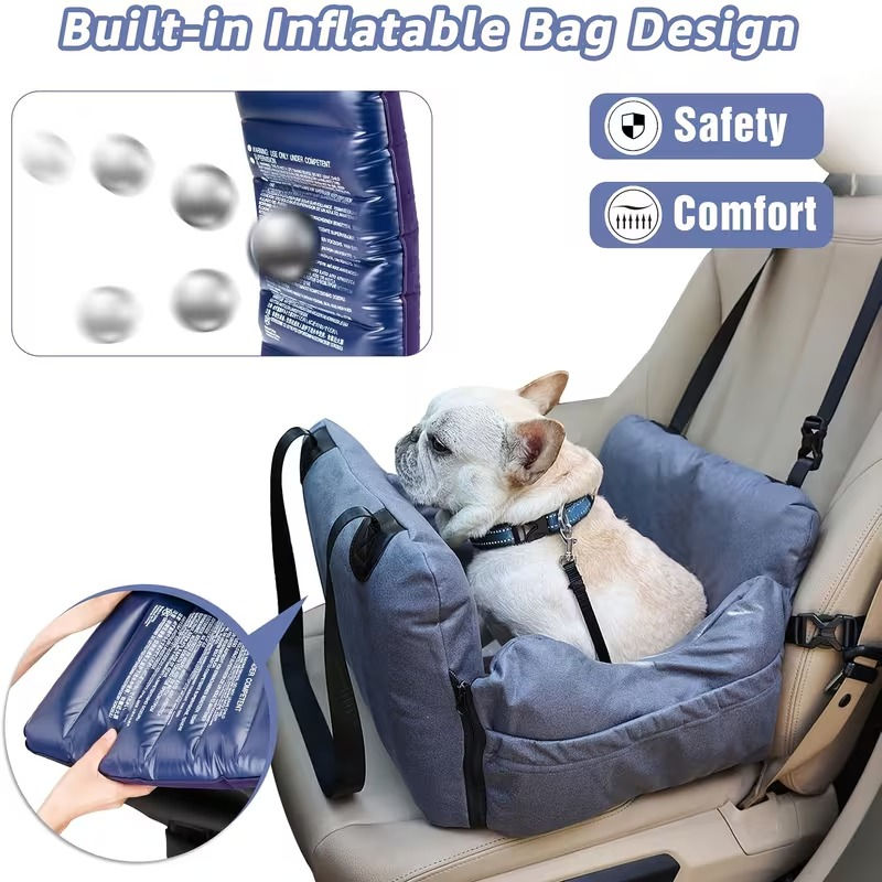 Thumbnail: Dog Car Seat with Safety Belt – Washable Booster Seat for Small Dogs   Anti‑Slip